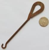 Vintage button hook 5" long advertising Wood-Milne Rubber Heel Pad for boots